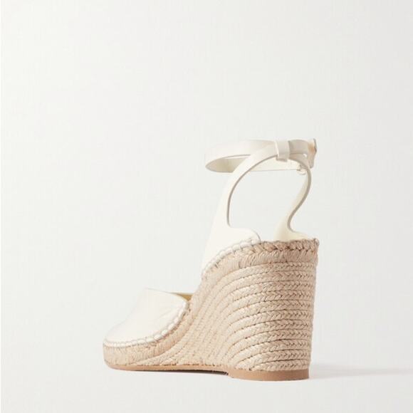 Vince Cecilia Leather Espadrille Wedge in Marble Cream size 9.5 - Picture 7 of 14